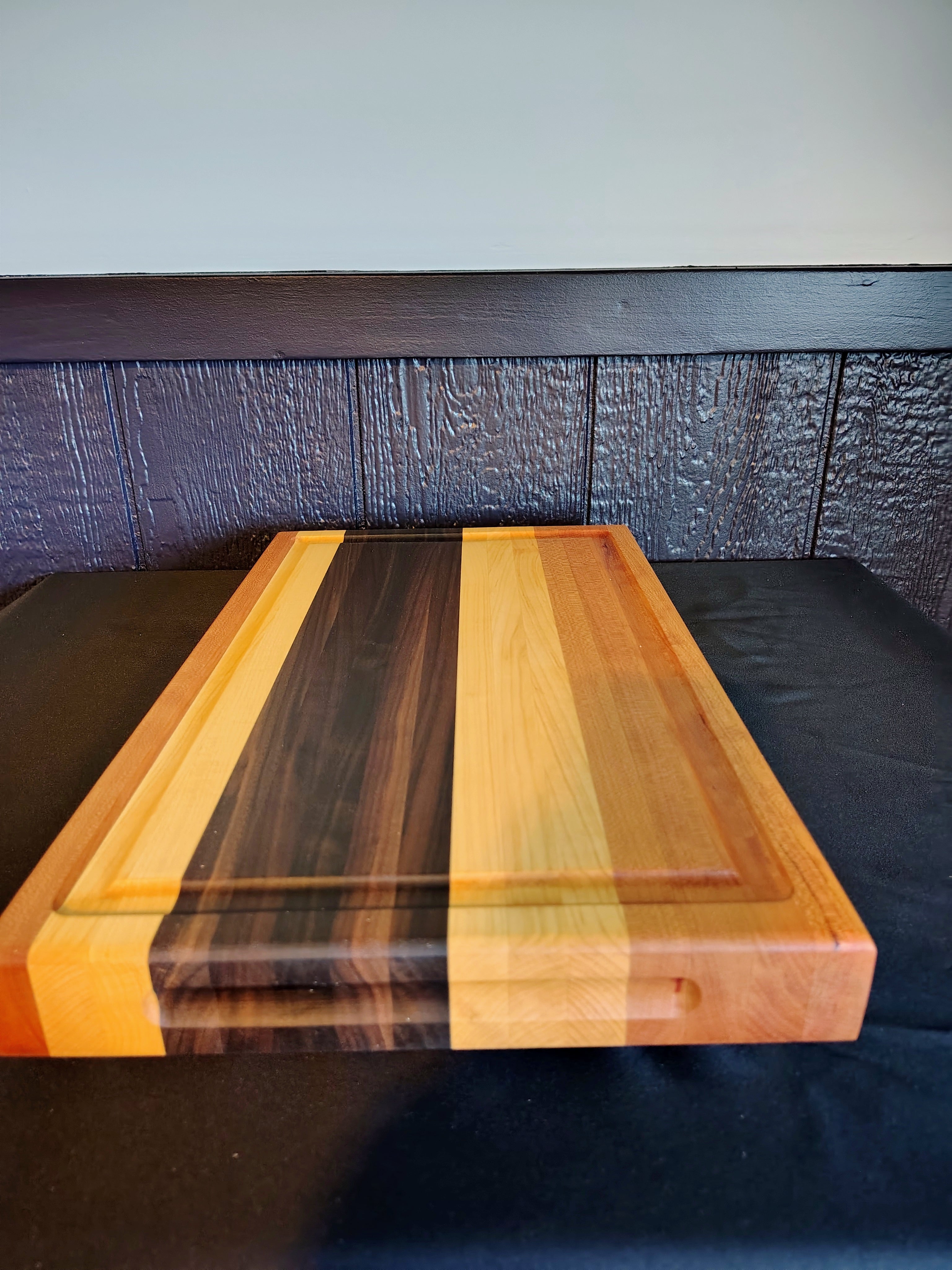 Handmade Edge Grain Cutting Board – Walnut, Maple & Cherry