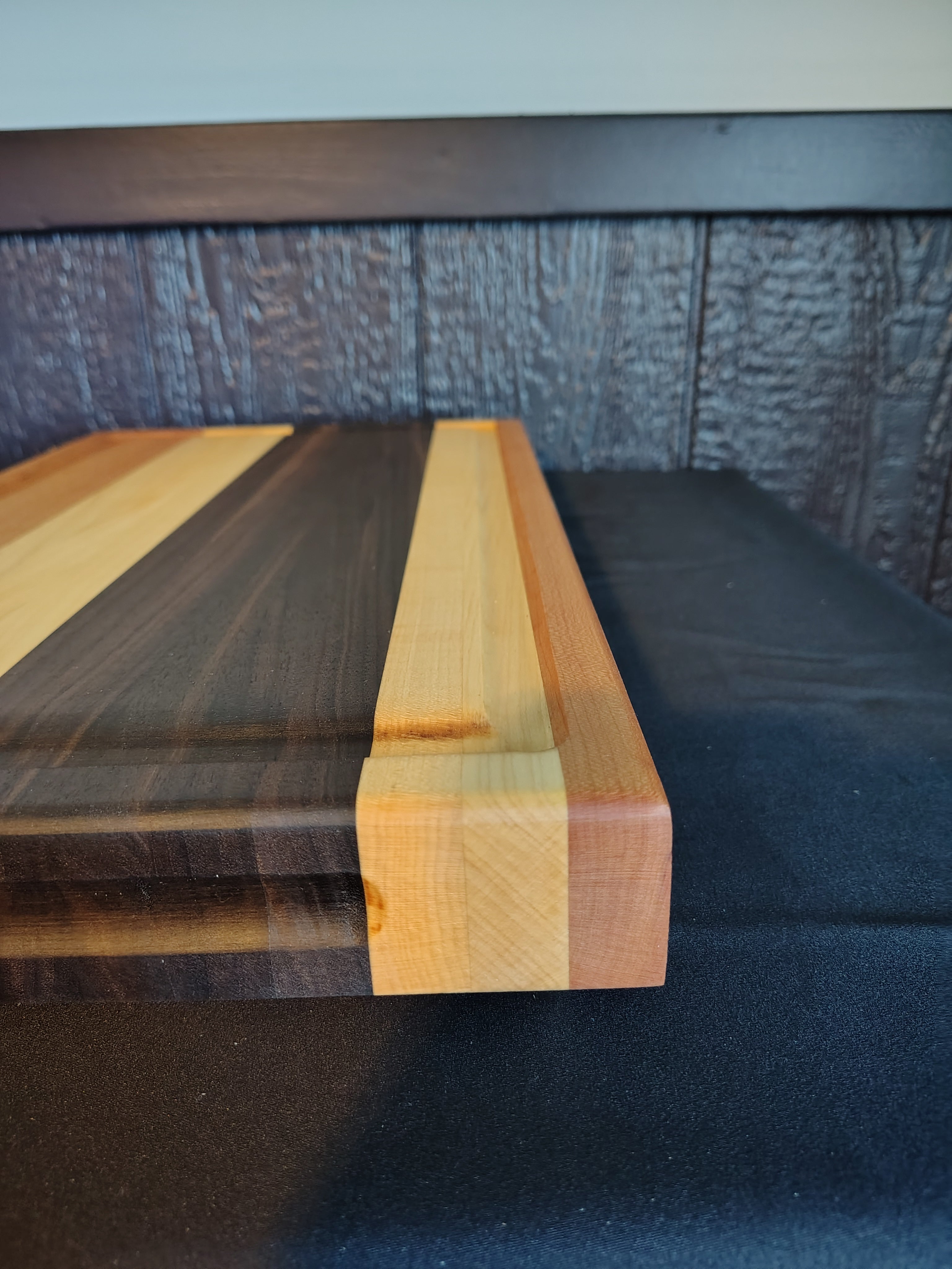 Handmade Edge Grain Cutting Board – Walnut, Maple & Cherry